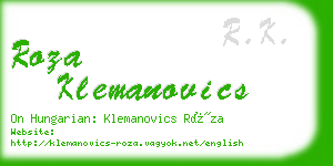 roza klemanovics business card